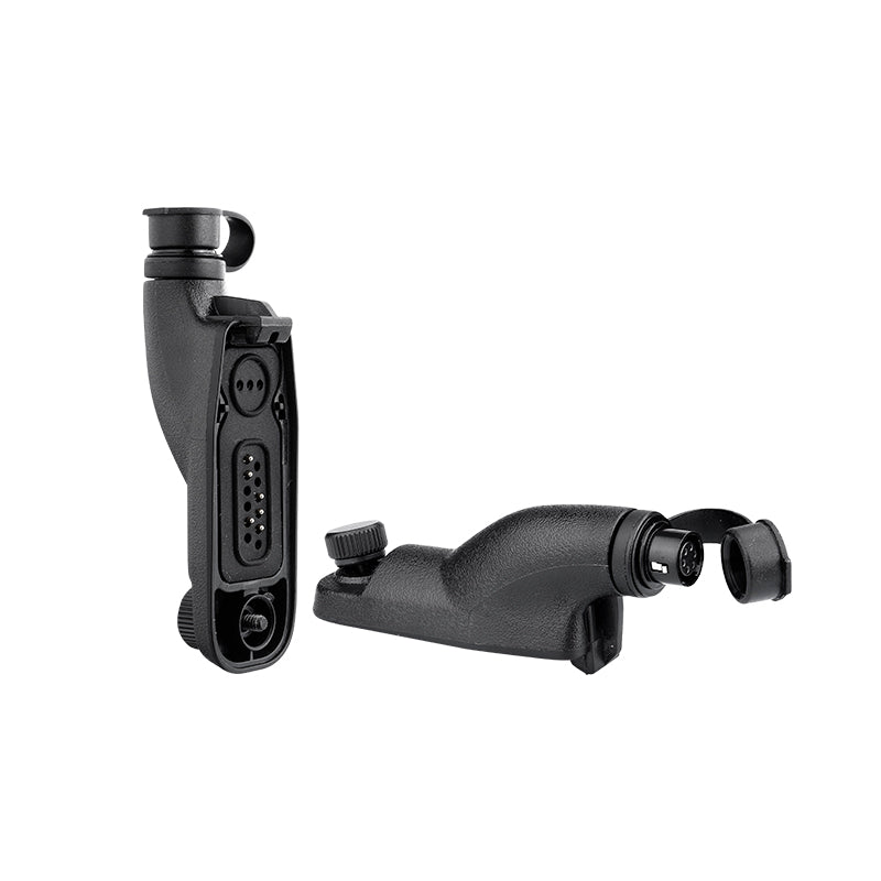 Adapter for Hirose PTT to Motorola APX radio, providing reliable communication.