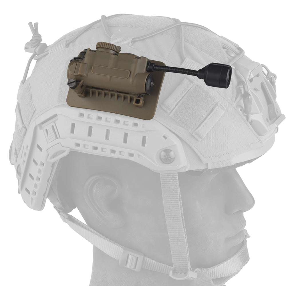 Dual Power White Light + RGB Visible + IR LED Tactical Helmet Light