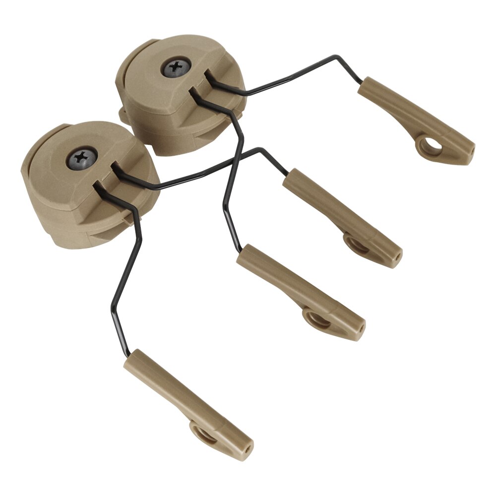 Tan headset adapter for ARC rails, fits Peltor, Sordin, Walker's, and Howard Leight.