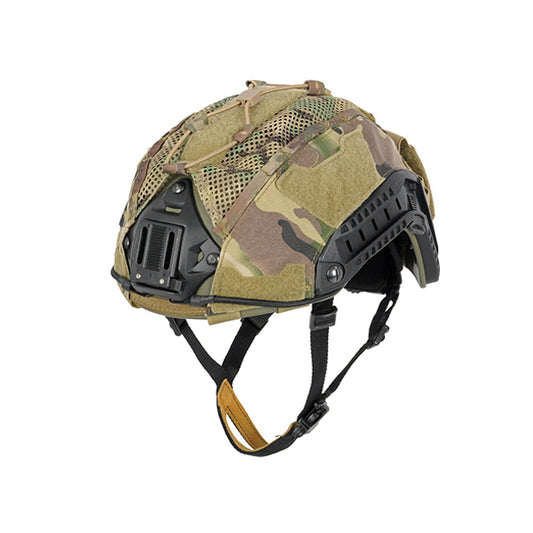 Multicam Next Gen Nylon Helmet Cover by Bifrost Gear, mounted on a helmet.