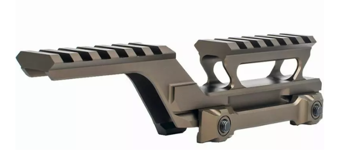 Tan Picatinny riser mount for EOTech optics used by tactical professionals
