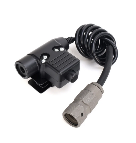U94 PTT push-to-talk device for AN/PRC-152 tactical radios with rugged coiled cable and secure clip mount
