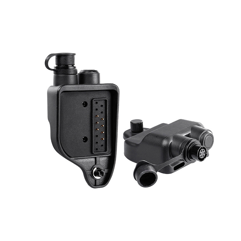 Adapter for Hirose PTT to M/A-Com & Harris XG-75 Series radios, providing stable connectivity