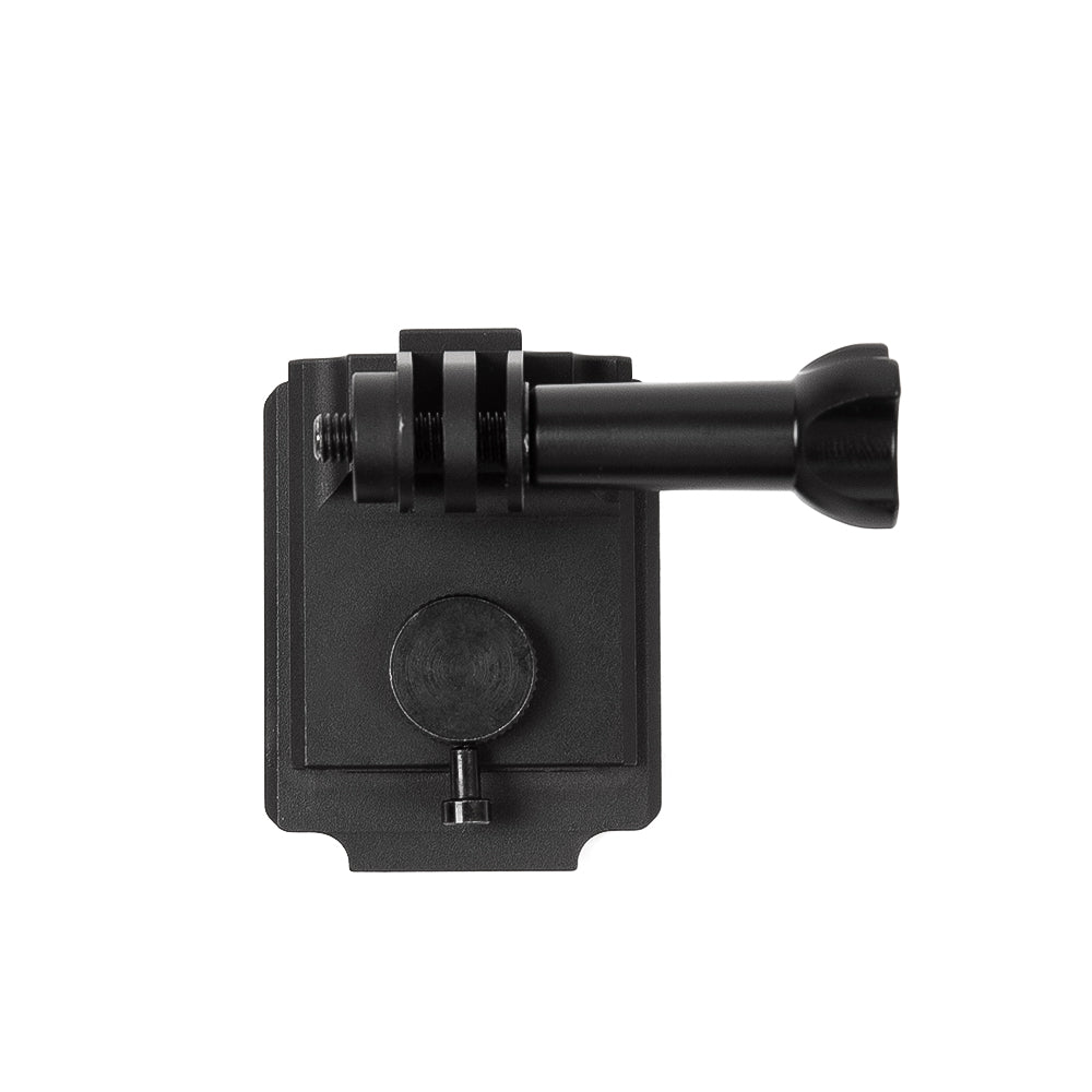 Aluminum NVG helmet mount for GoPro and other action cameras.
