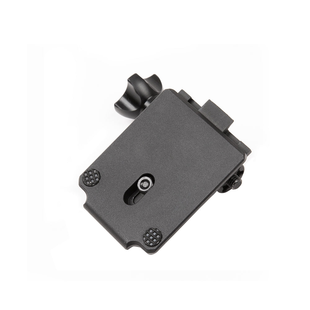Lightweight CNC aluminum NVG helmet mount for GoPro and compatible cameras.