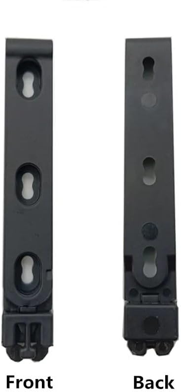 Tactical MOLLE clips for securing pouches, sheaths, and holsters.