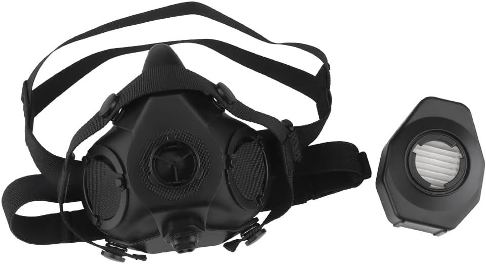 Particle filtration respirator mask by Bifrost Gear in use for maximum protection.