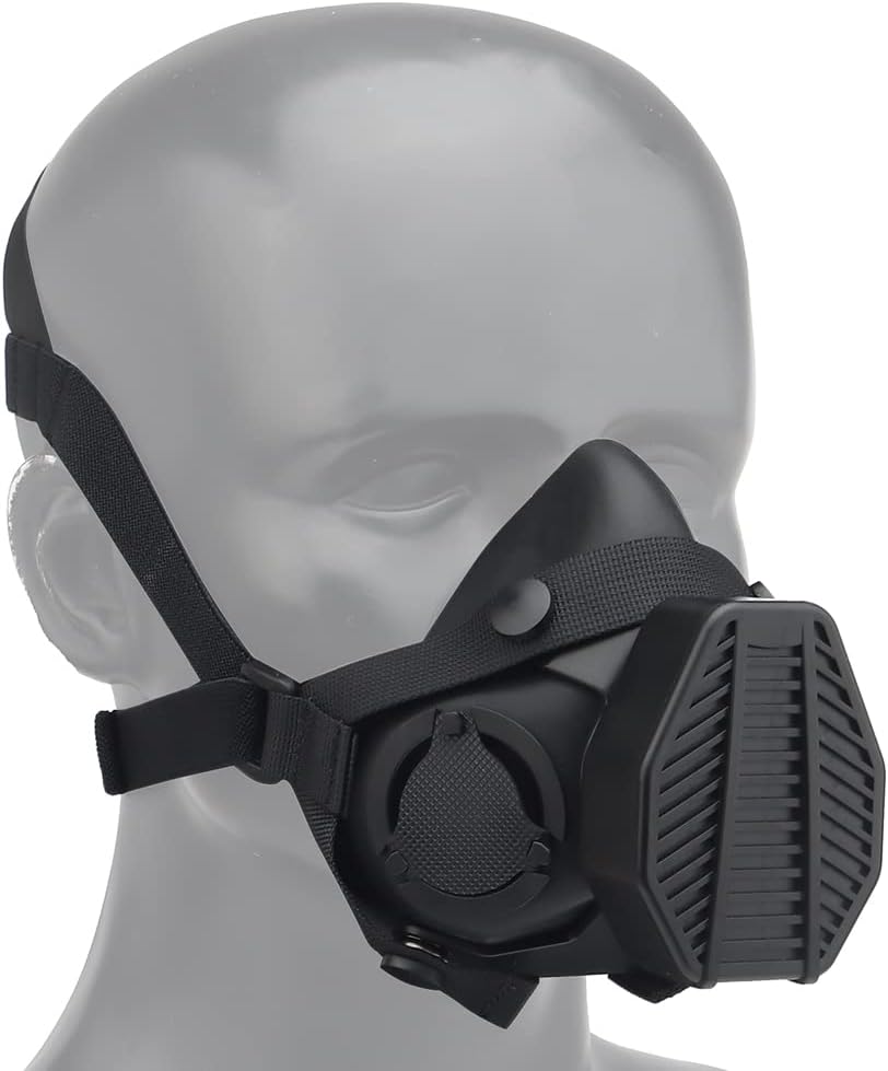 Replacement filter cartridge for tactical respirator mask in use for enhanced protection.