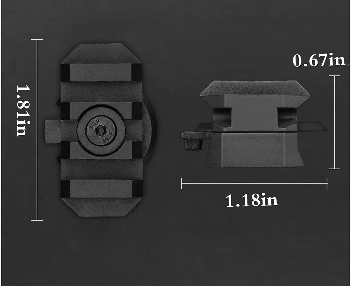 Dimensions of Helmet Rail Mount for Tactical Use by Bifrost Gear.