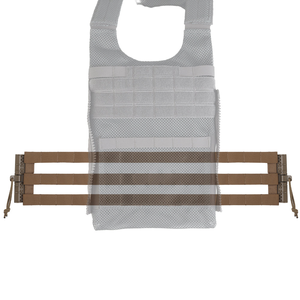 Quick Release MOLLE Cummerbund for tactical vests, Tan color.