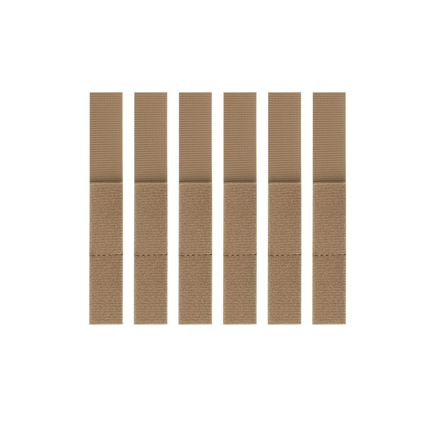 Tan Tactical Hook & Loop Cable Management Strap Kit (6 Pack)