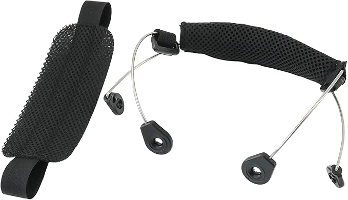Behind-the-head neckband adapter for Howard Leight headsets with sweat-resistant nylon comfort band.