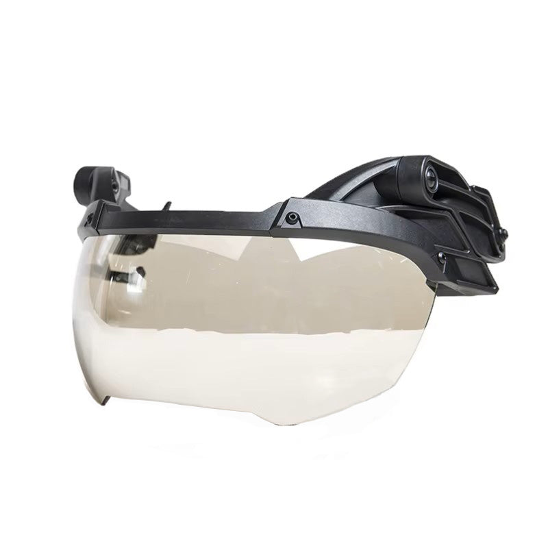 arc rail goggles ANSI Rated Flip Down ARC Rail Mounted Visor for FAST Helmets Black Frame with Clear Lens