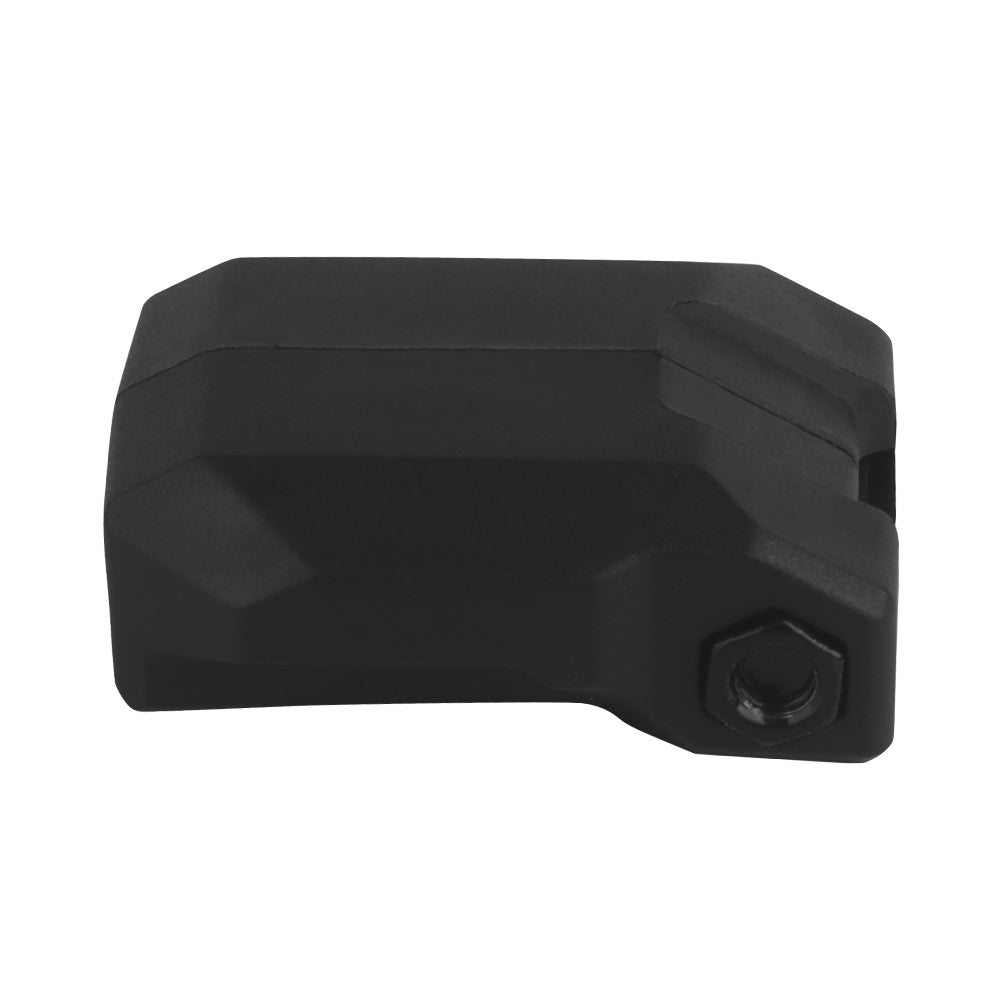 Durable rail-mounted Apple AirTag holder with integrated keychain caddy for pistols and rifles