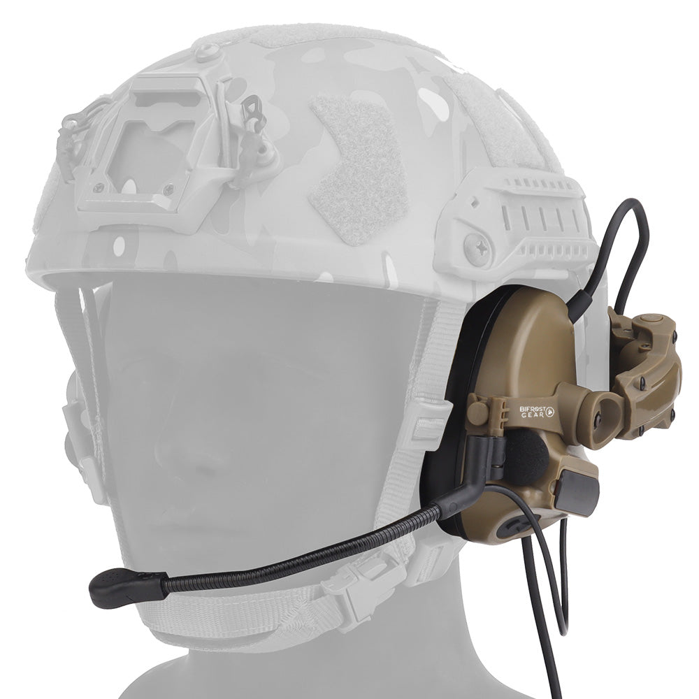 COM-RAC AMP Arm Adapters for Peltor Comtac attacjed on a helmet 1.