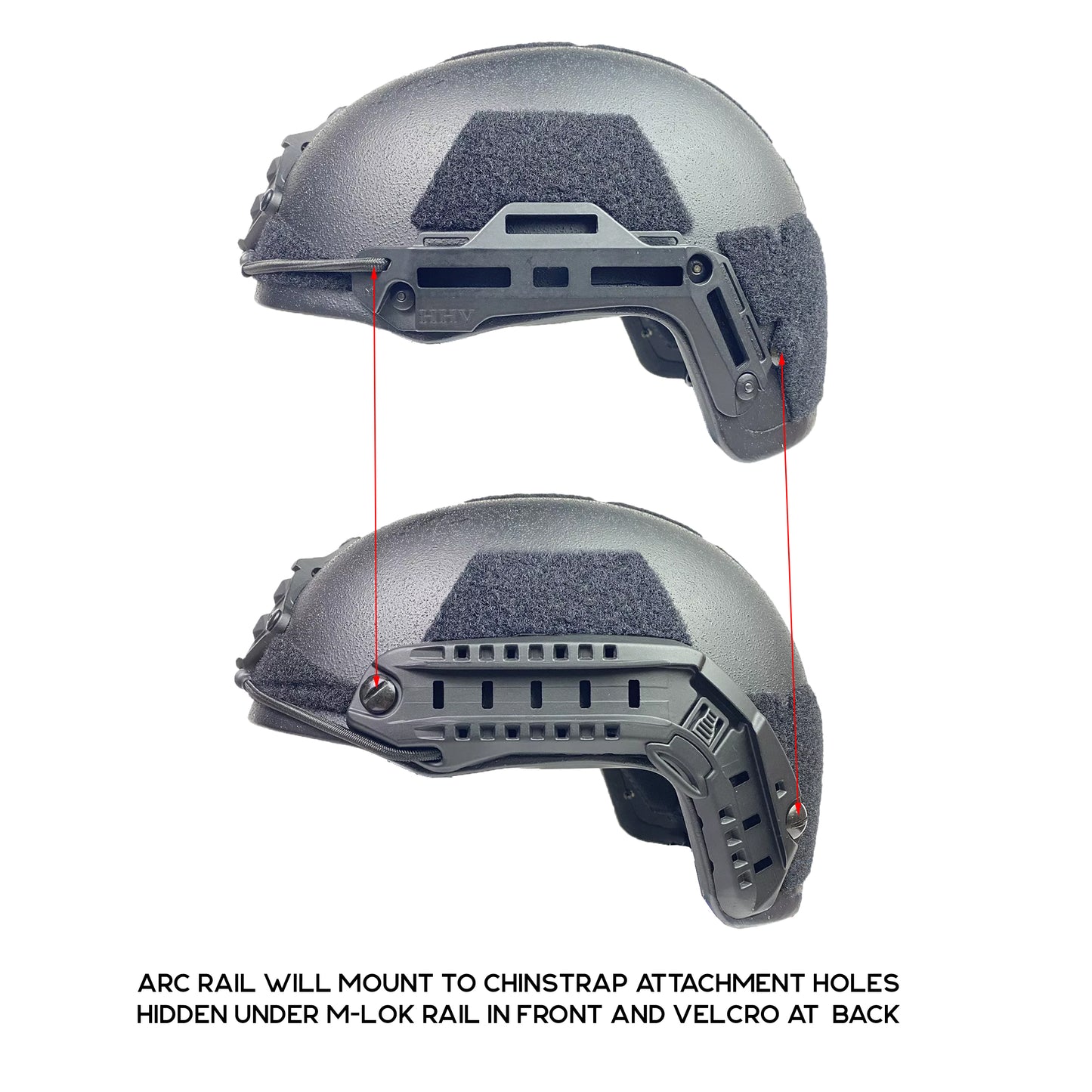 Replacement Side Accessory Rails for HHV and FAST Style Helmets