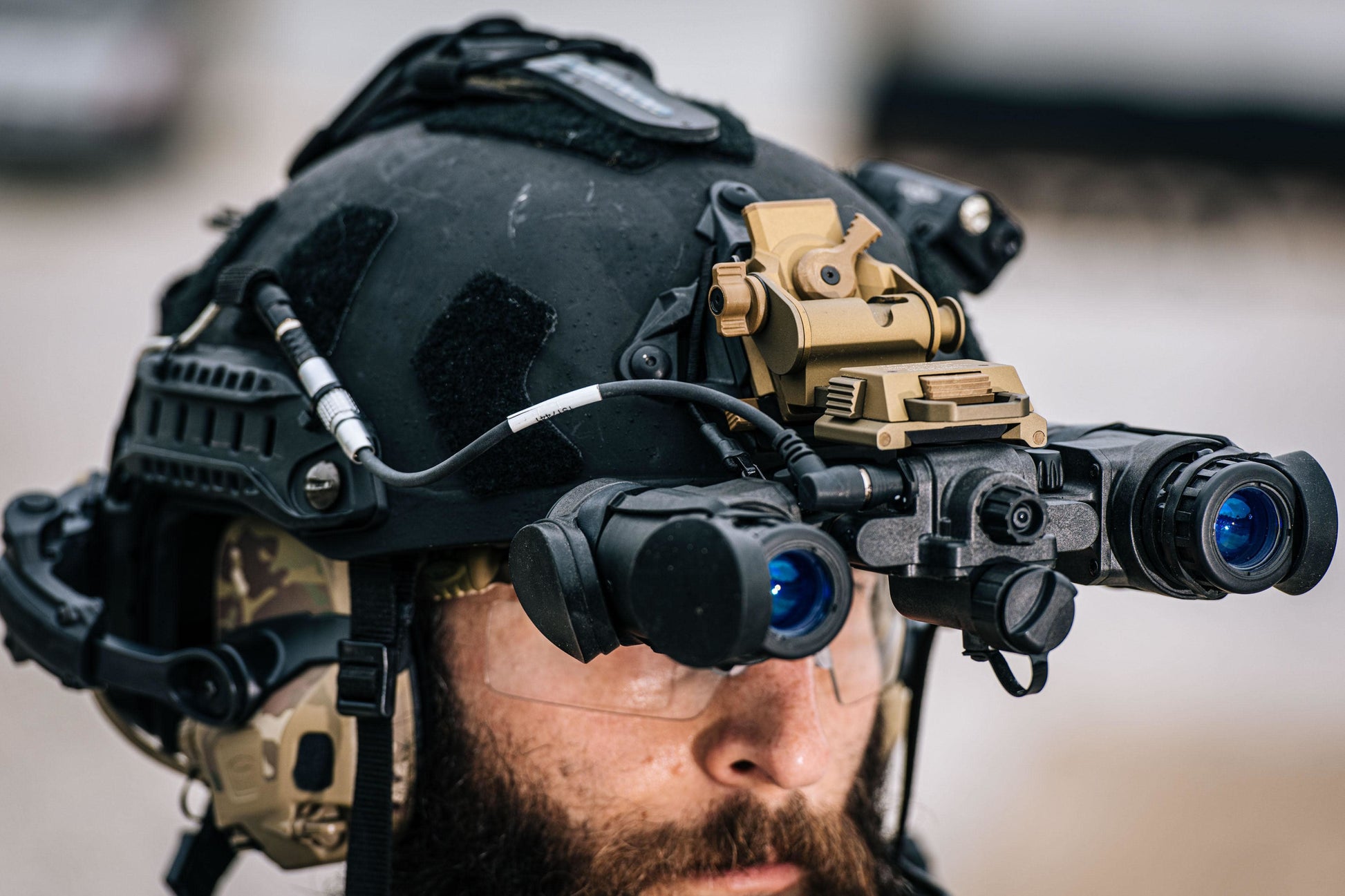 BNVD Night Vision to ANVS Battery Pack Adapter Cable by Bifrost Gear in Use.