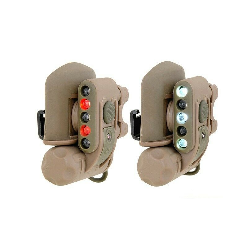 Multipurpose Tactical Helmet Light with IR Strobe and Visible LED, tan.