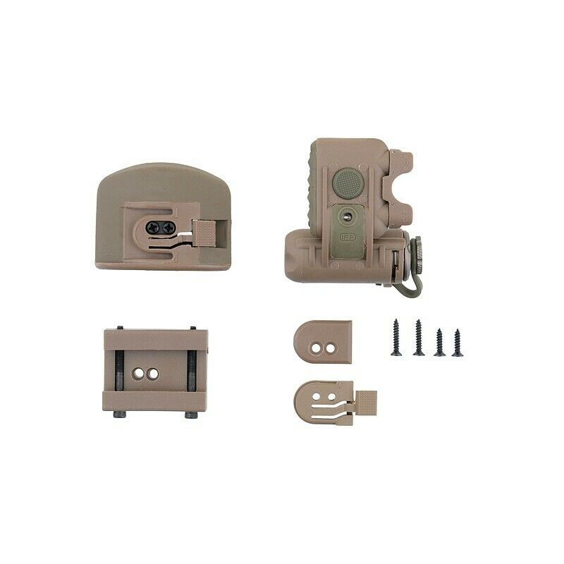 IR Strobe + Visible LED Multipurpose Helmet Light, tan finish.