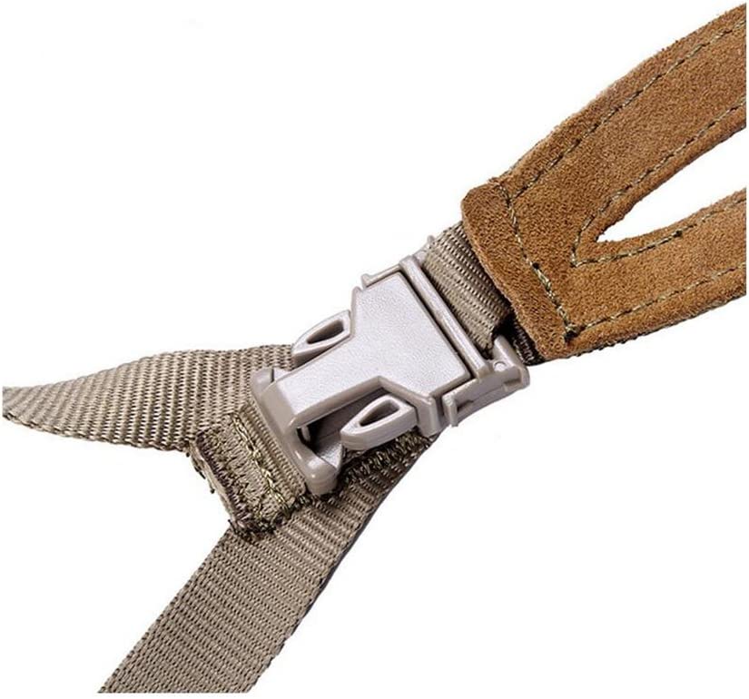 Tan 5-Point Replacement Chin Strap and Suspension System for Tactical Helmets mounted on a helmet.