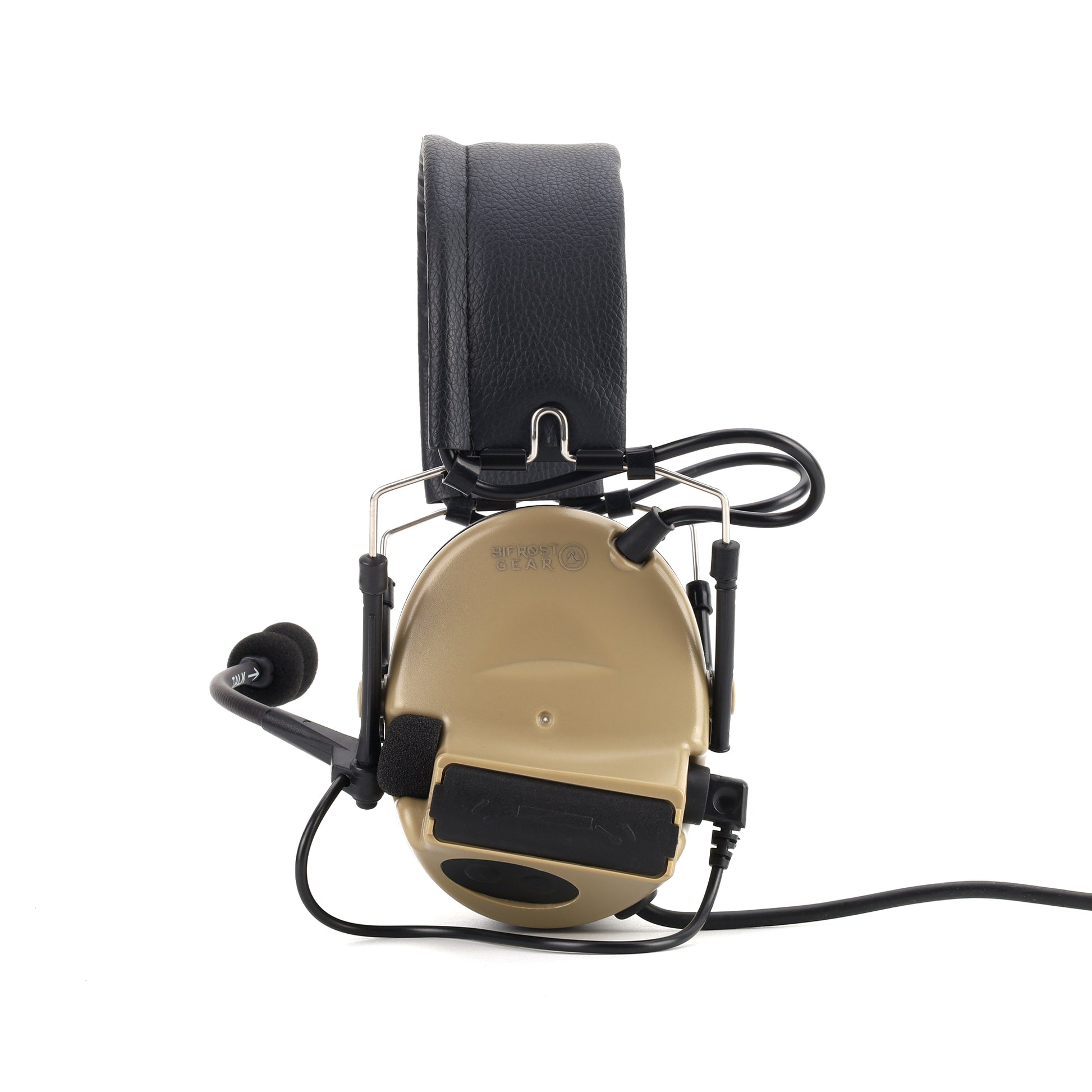 Valhalla NRR 23db Electronic Hearing Protection Headset, tan color.