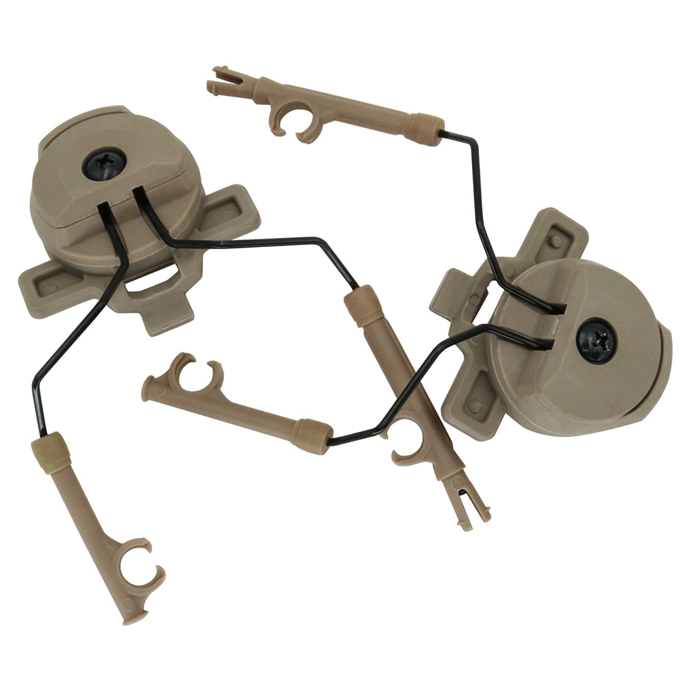 Team Wendy 3.0 Helmet Rail Headset Adapter for Peltor/Sordin/Walker's/Howard Leight in Tan Variant.