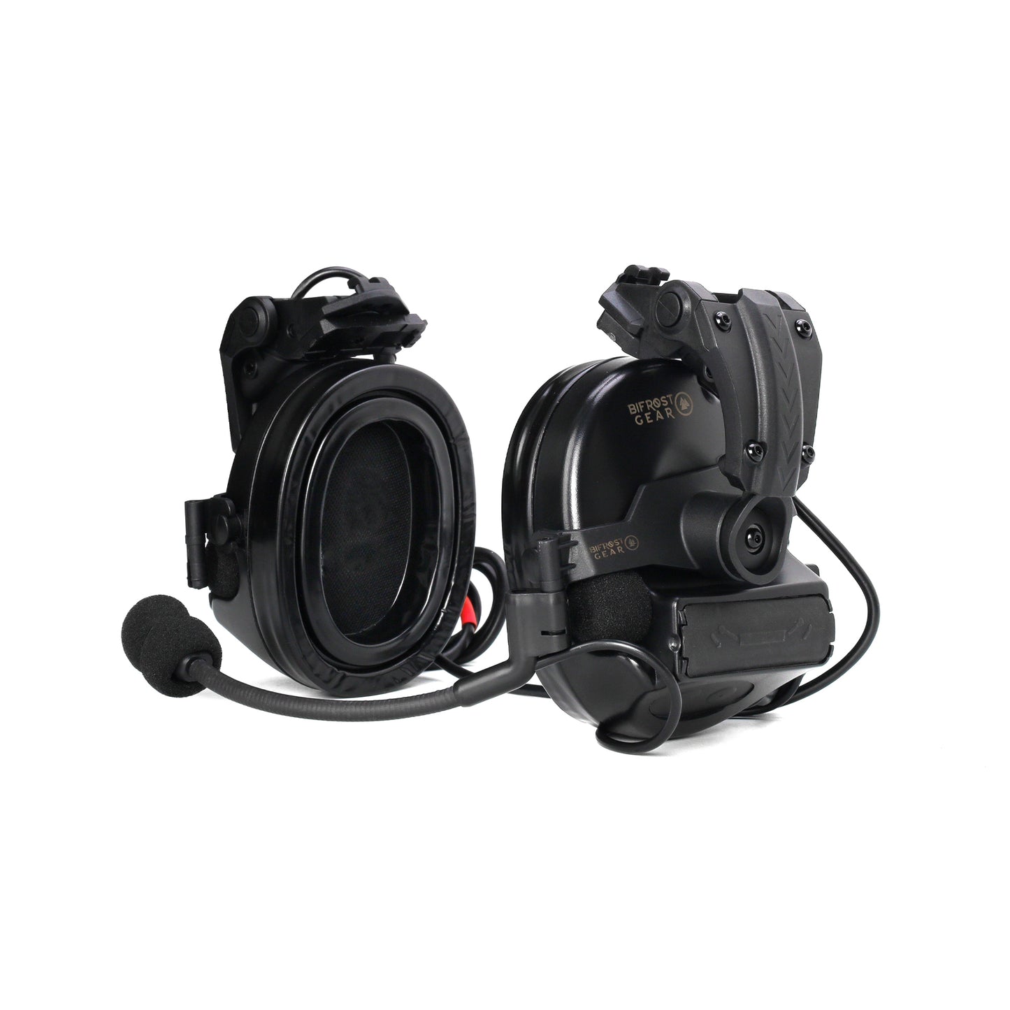 Valhalla NRR 23db Dual Comm Electronic Hearing Protection Communications Headset with Helmet Rail Adapters