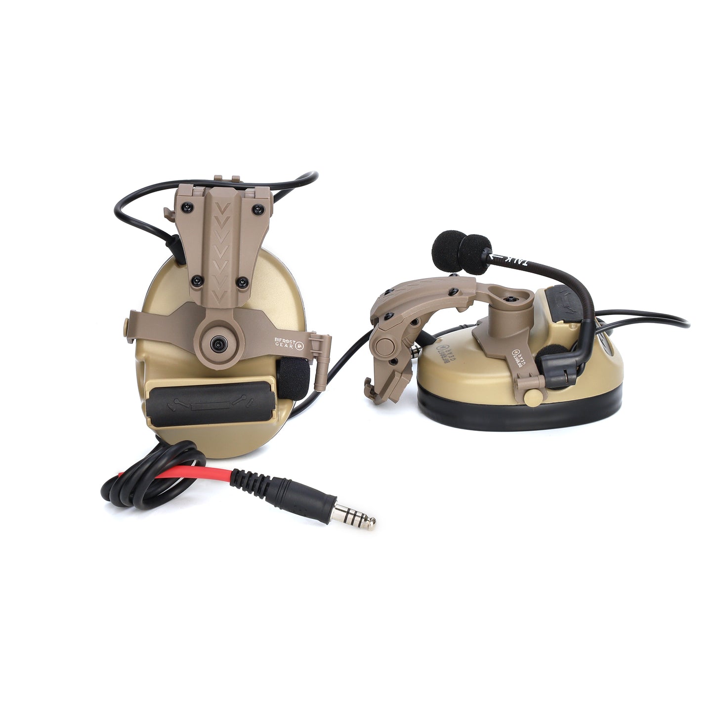Valhalla NRR 23db Dual Comm Electronic Hearing Protection Communications Headset with Helmet Rail Adapters