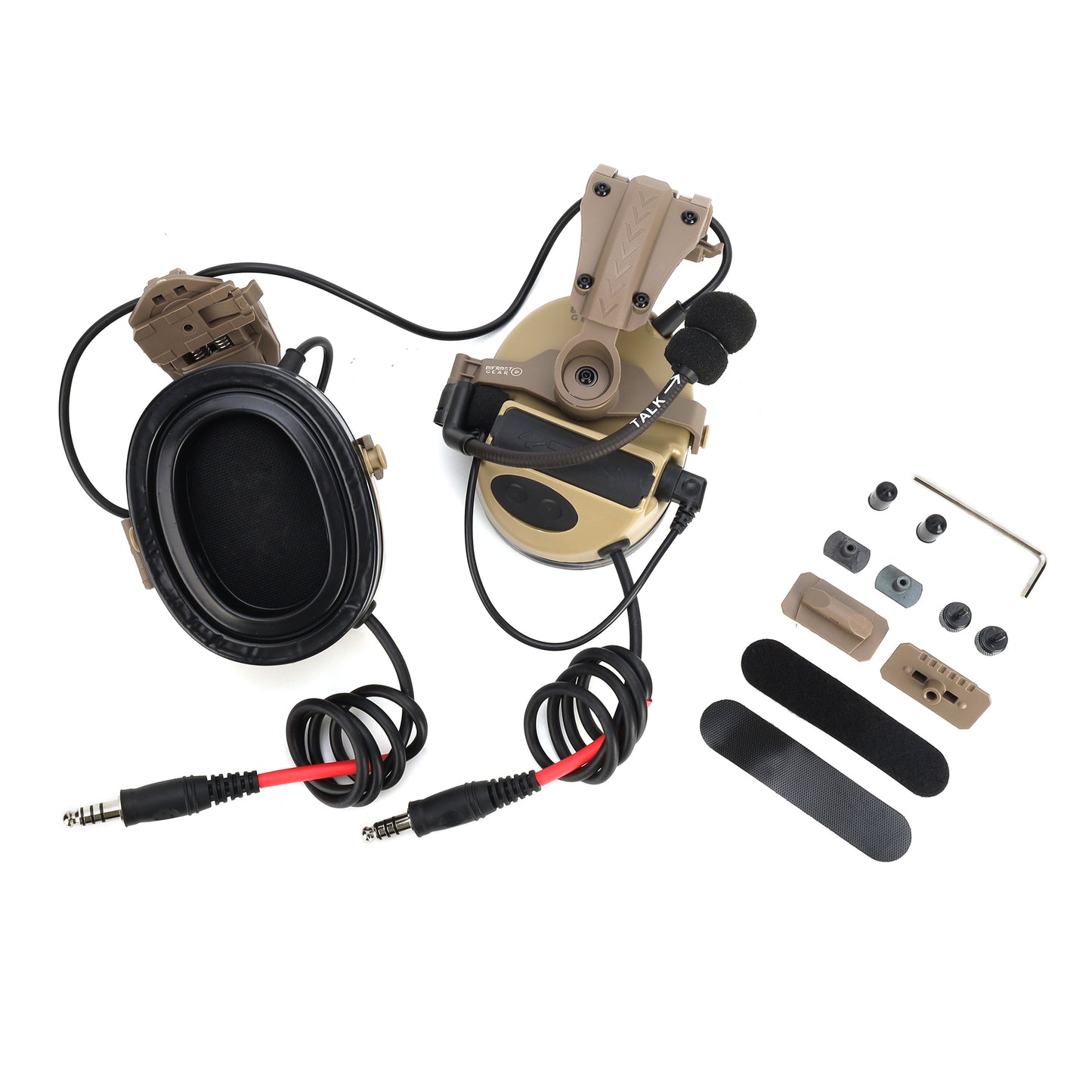 Valhalla NRR 23db Dual Comm Electronic Hearing Protection Communications Headset with Helmet Rail Adapters