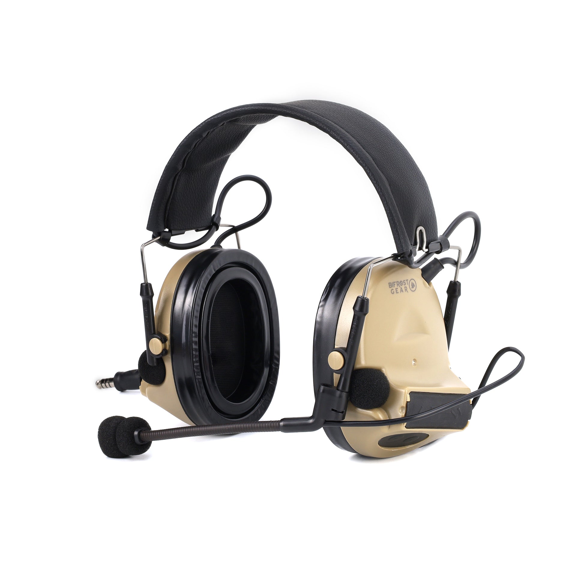 Tan Valhalla NRR 23db Dual Comm Electronic Hearing Protection Headset.