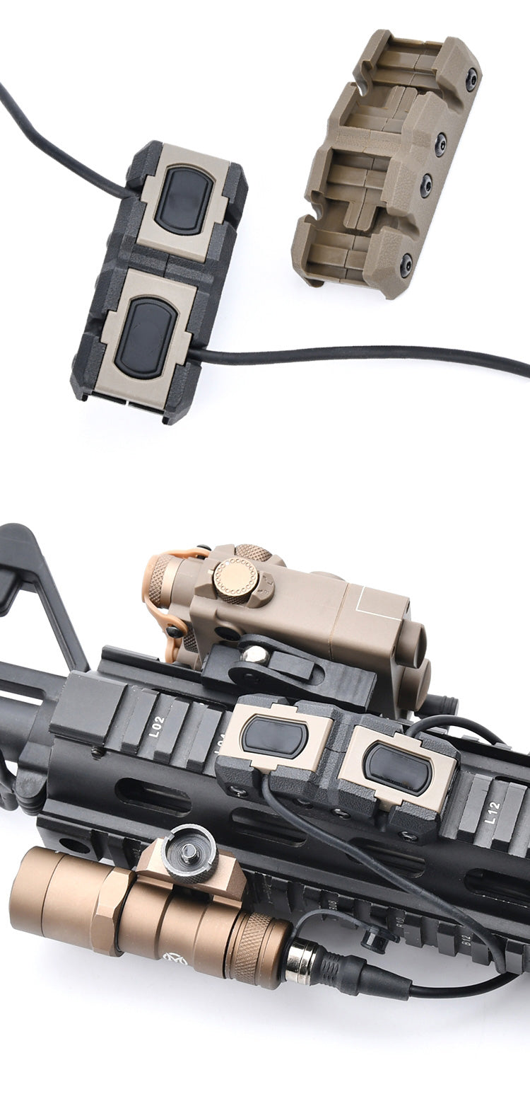 Picatinny Angle Mount securely holding Modbutton Lite.