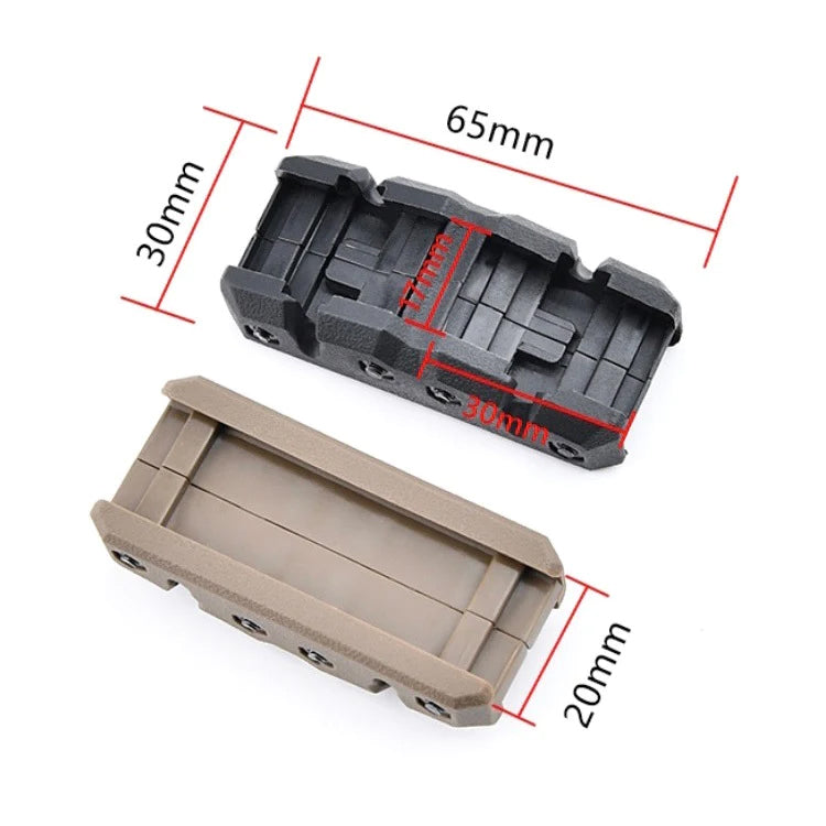 Dual Picatinny Angle Mount Dimensions for Modbutton Lite – Black and Tan.