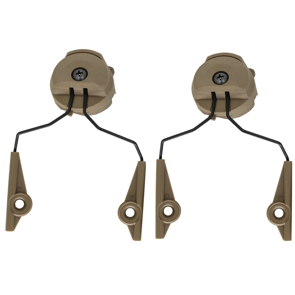 ARC Rail Headset Adapter in tan for Peltor, Sordin, Walker's, and Howard Leight.